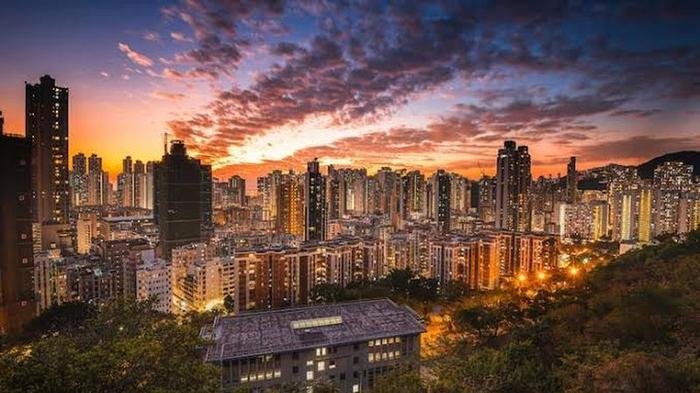 Vista panorámica de Bogotá al anochecer
